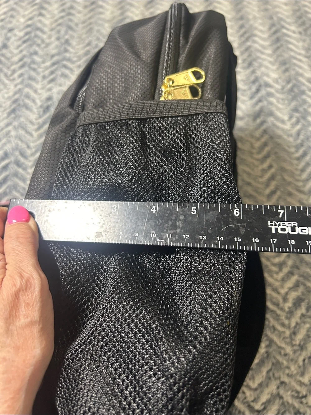 Adidas Excel 6 Black Backpack with Gold Metallic Logo Accent
